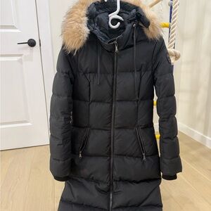 Pajar Black Puffer Coat with Fur Hood